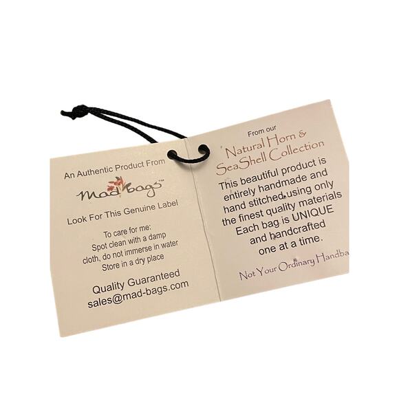 Mad Bags Natural Horn & Sea Shell Mini Clutch Wristlet - Picture 6 of 8